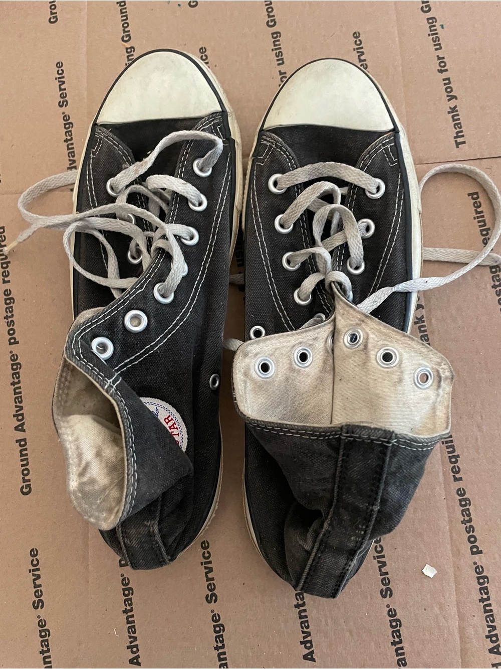 Converse Black High-Top Sneakers with White Toe Cap